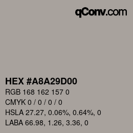 Color code: HEX #A8A29D00 | qconv.com