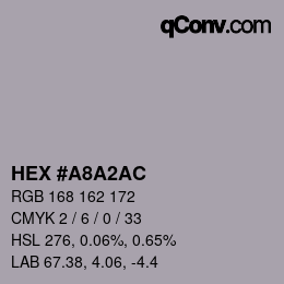 カラーコード: HEX #A8A2AC | qconv.com