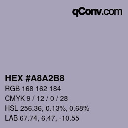 Color code: HEX #A8A2B8 | qconv.com