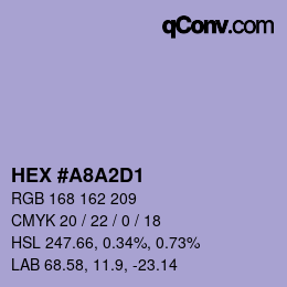 カラーコード: HEX #A8A2D1 | qconv.com