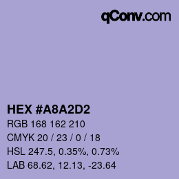 Color code: HEX #A8A2D2 | qconv.com