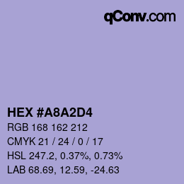 カラーコード: HEX #A8A2D4 | qconv.com