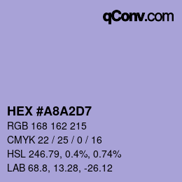 カラーコード: HEX #A8A2D7 | qconv.com