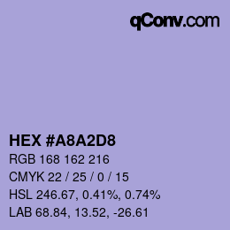 颜色代码: HEX #A8A2D8 | qconv.com