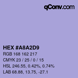 カラーコード: HEX #A8A2D9 | qconv.com