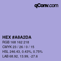 カラーコード: HEX #A8A2DA | qconv.com