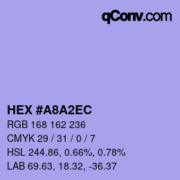 颜色代码: HEX #A8A2EC | qconv.com