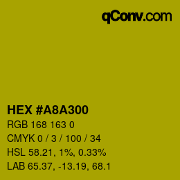 Color code: HEX #A8A300 | qconv.com
