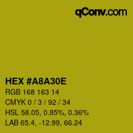 Color code: HEX #A8A30E | qconv.com