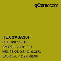 颜色代码: HEX #A8A30F | qconv.com