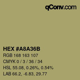 カラーコード: HEX #A8A36B | qconv.com