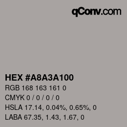 Color code: HEX #A8A3A100 | qconv.com