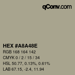 カラーコード: HEX #A8A48E | qconv.com