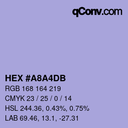 カラーコード: HEX #A8A4DB | qconv.com