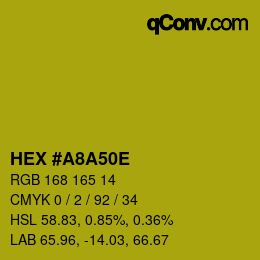 Color code: HEX #A8A50E | qconv.com