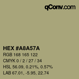 Color code: HEX #A8A57A | qconv.com