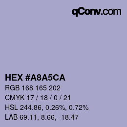 カラーコード: HEX #A8A5CA | qconv.com