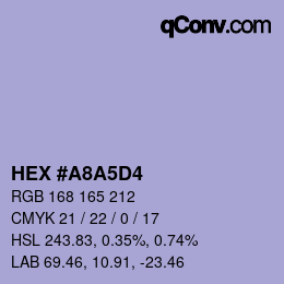Farbcode: HEX #A8A5D4 | qconv.com