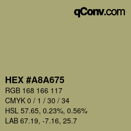 颜色代码: HEX #A8A675 | qconv.com