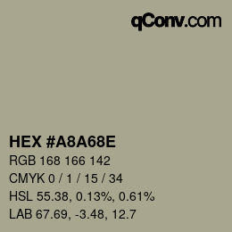 Code couleur: HEX #A8A68E | qconv.com