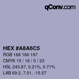 カラーコード: HEX #A8A6C5 | qconv.com