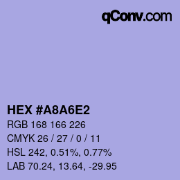 颜色代码: HEX #A8A6E2 | qconv.com