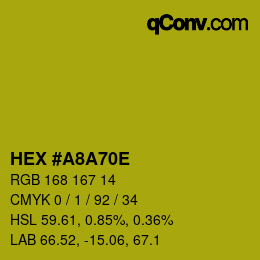 Color code: HEX #A8A70E | qconv.com