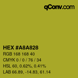 カラーコード: HEX #A8A828 | qconv.com