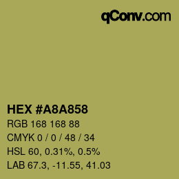 カラーコード: HEX #A8A858 | qconv.com