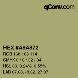 Color code: HEX #A8A872 | qconv.com
