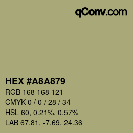 Color code: HEX #A8A879 | qconv.com