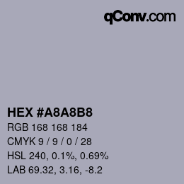 Color code: HEX #A8A8B8 | qconv.com