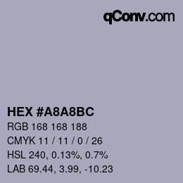 カラーコード: HEX #A8A8BC | qconv.com