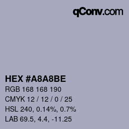 颜色代码: HEX #A8A8BE | qconv.com