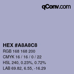 Color code: HEX #A8A8C8 | qconv.com