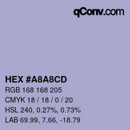 颜色代码: HEX #A8A8CD | qconv.com