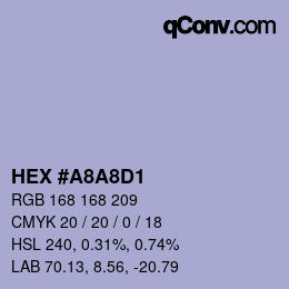 カラーコード: HEX #A8A8D1 | qconv.com