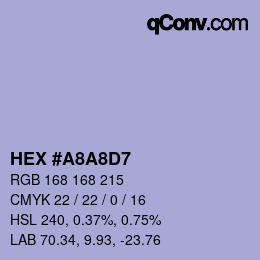 颜色代码: HEX #A8A8D7 | qconv.com