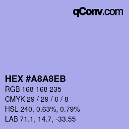 颜色代码: HEX #A8A8EB | qconv.com