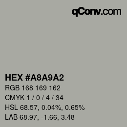 カラーコード: HEX #A8A9A2 | qconv.com
