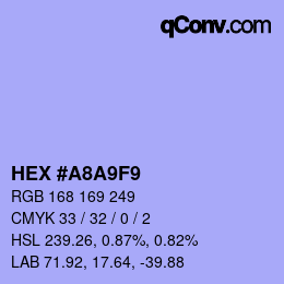 カラーコード: HEX #A8A9F9 | qconv.com