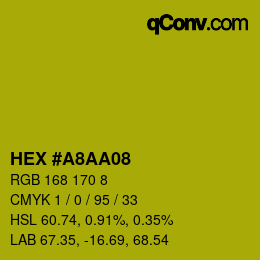 カラーコード: HEX #A8AA08 | qconv.com