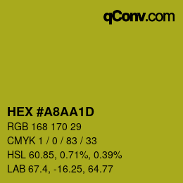Color code: HEX #A8AA1D | qconv.com