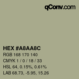 Color code: HEX #A8AA8C | qconv.com