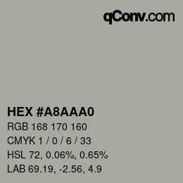 Color code: HEX #A8AAA0 | qconv.com