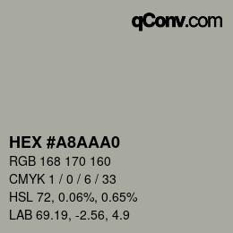 カラーコード: HEX #A8AAA0 | qconv.com