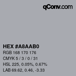 颜色代码: HEX #A8AAB0 | qconv.com