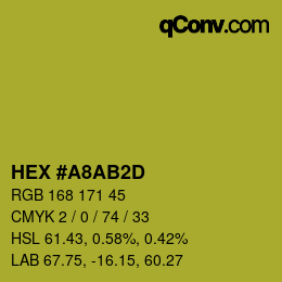 Color code: HEX #A8AB2D | qconv.com