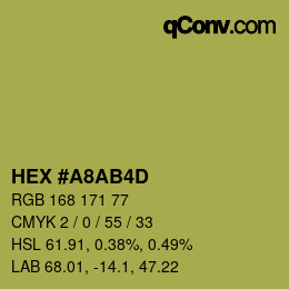 カラーコード: HEX #A8AB4D | qconv.com