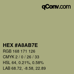 Código de color: HEX #A8AB7E | qconv.com